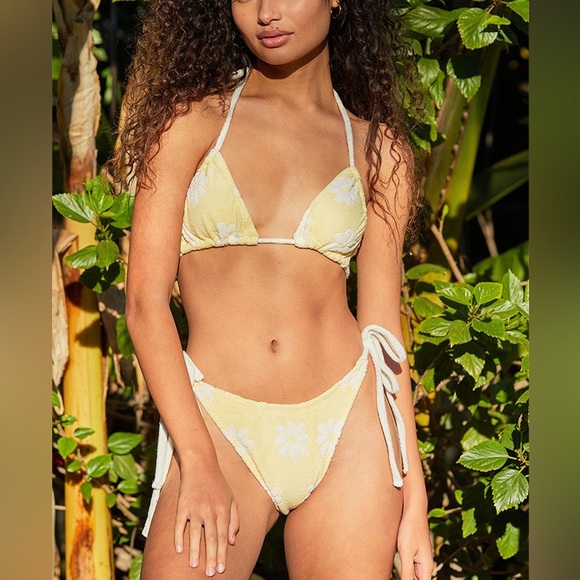 New! SET YLLW THE LABEL Eco Terry Side Tie Bikini 3641 - Picture 11 of 11